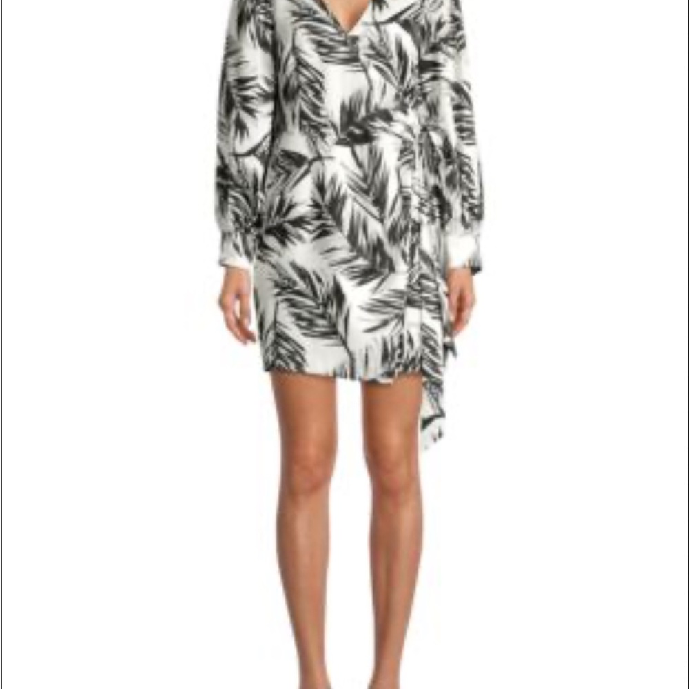 #267” White Sundress with Black Bishop Sleeves and Crew Neck